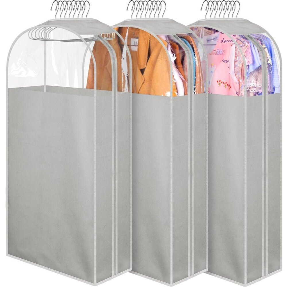 10" Gusseted Garment Bags for Hanging Clothes 40" Clear Suit Bags for Closet Sto
